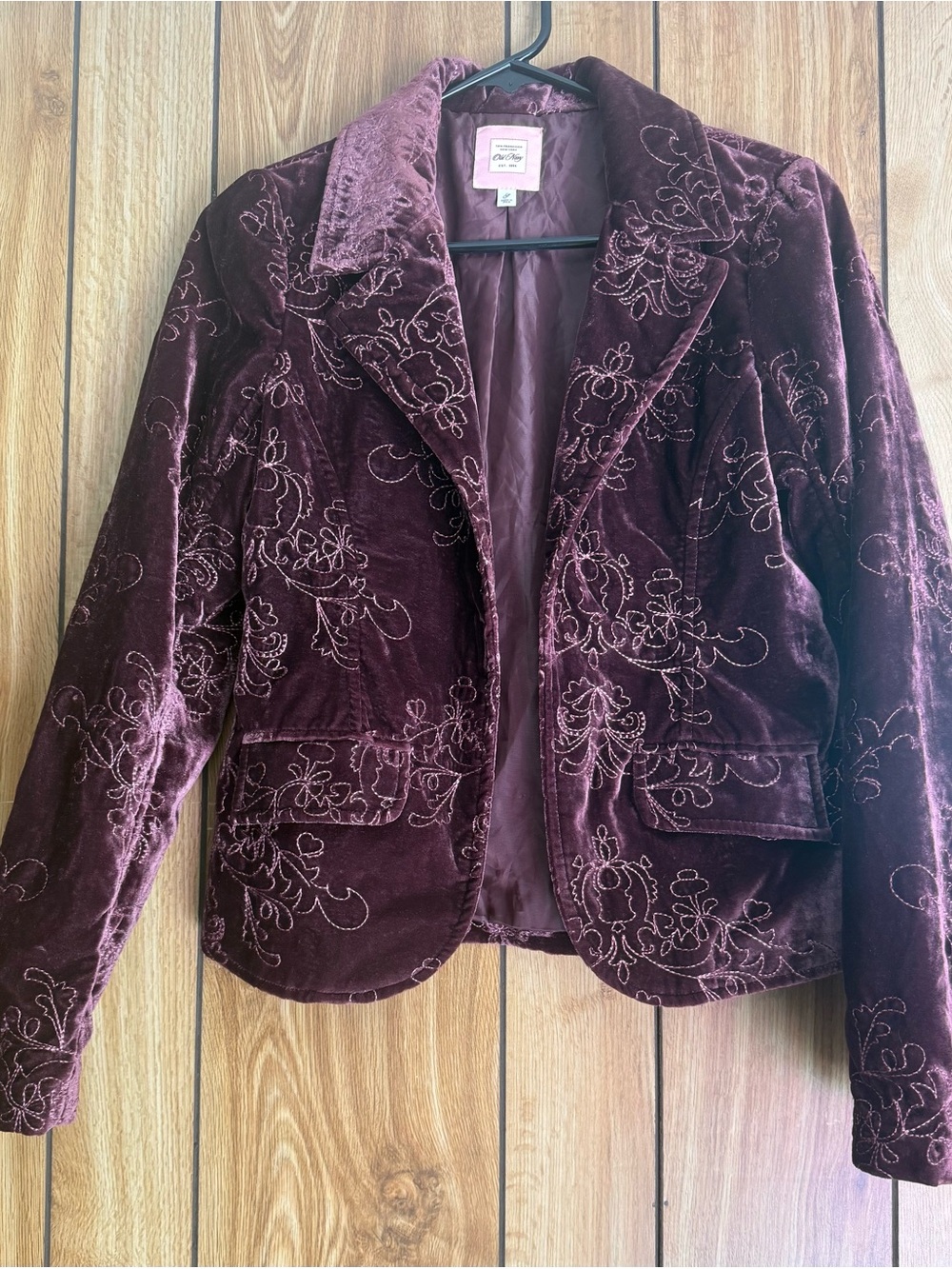 Vintage Old Navy Velvet Embroidered Blazer Jacket